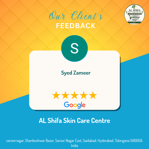 Syed Zameer's experience with AL Shifa Skin Care Centre in Hyderabad was exceptional! As a patien… post image