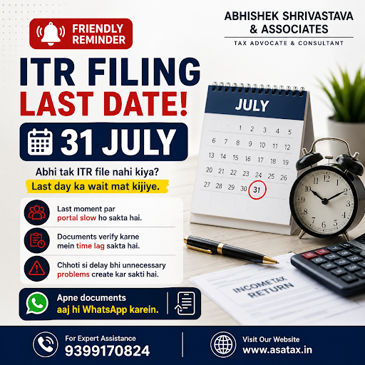 ITR Filing • Income Tax Return • 31 July Deadline • Tax Filing India • Income Tax Consultant • Ta… post image