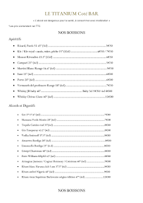 Menu Le Titanium Page 1