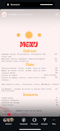 Menu EMBRUN restaurant Cazaux Page 4