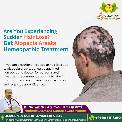 Are You Experiencing Sudden Hair Loss. Homeopathy offers personalized treatment for alopecia area… post image