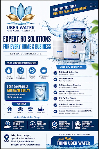 UBER WATER provides complete RO Water Purifier Services in Greater Noida with fast, reliable, and…