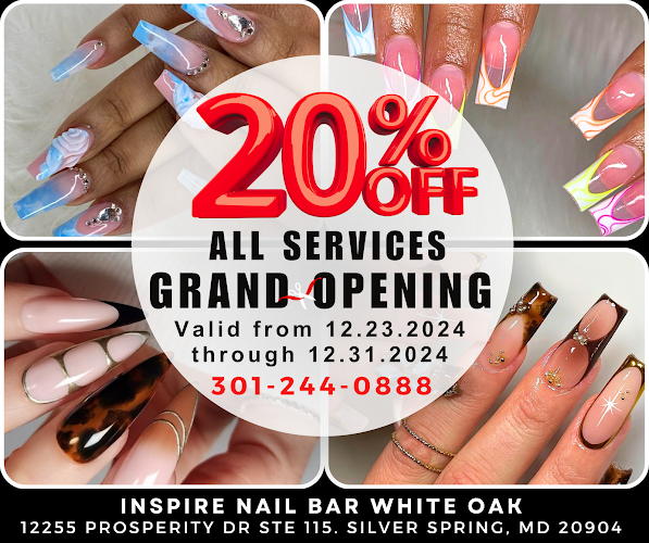 Inspire Nail Bar White Oak interior view