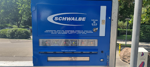 Schlauchautomat, blau, Schwalbe, SB-Fahrrad-Montageständer mit Werkzeug