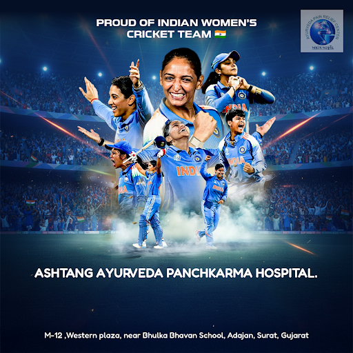 Ashtang Ayurveda Panchkarma Hospital in Surat celebrates the spirit of Indian women's cricket tea… post image