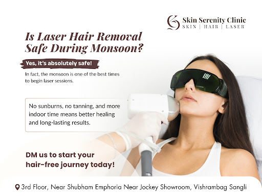 At Skin Serenity Clinic, Vishrambag, Sangli, monsoon is one of the best times to start your laser… post image