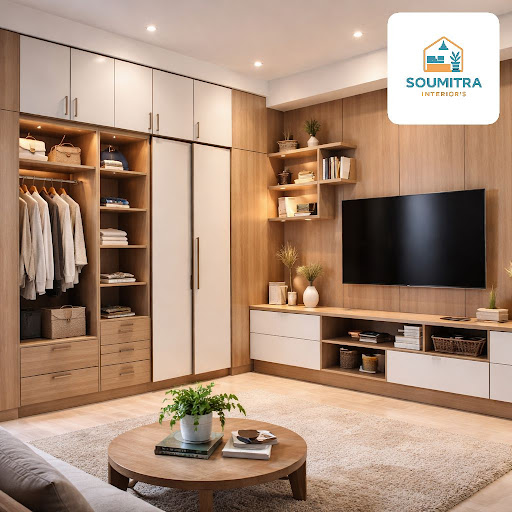 Transform your home with smart, stylish wardrobe and TV unit storage designs from SOUMITRA INTERI… post image