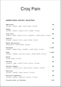 Menu Croq Pain, 