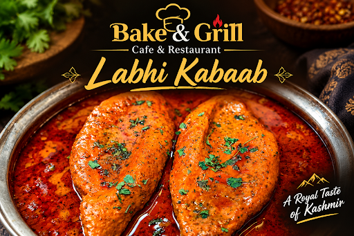 Authentic kashmiri Wazwan Labhi Kabaab Available at Bake & Grill Cafe and Restaurant.