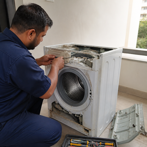 Is your washing machine making noise, not draining, or leaving clothes dirty? A.E.S ELECTRICALS A… post image