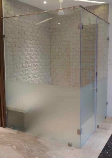 Bathroom Glass Openable Partition  post image