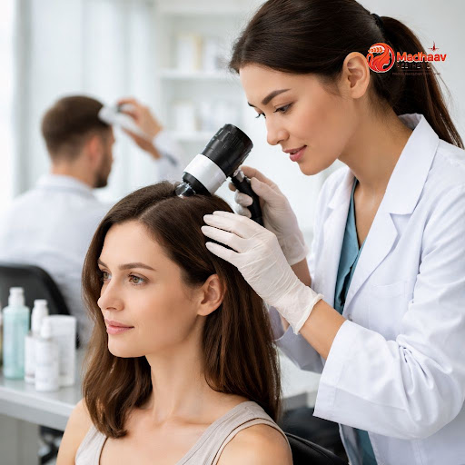 Worried about hair fall, dandruff or an itchy scalp? Regular hair and scalp check-ups at Madhaav… post image