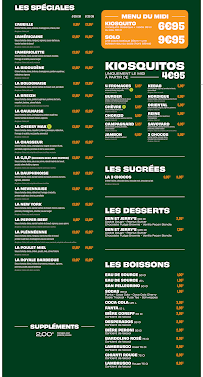 Menu Le Kiosque à Pizzas CAULNES Page 2
