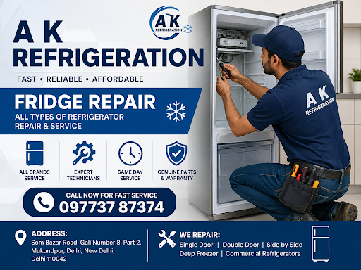 A K Refrigeration is a trusted refrigerator repair and service provider in Mukundpur, Delhi, offe… post image