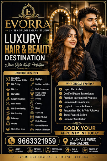 ✨ EVORRA Unisex Salon — Luxury Hair & Beauty in Jalahalli West post image