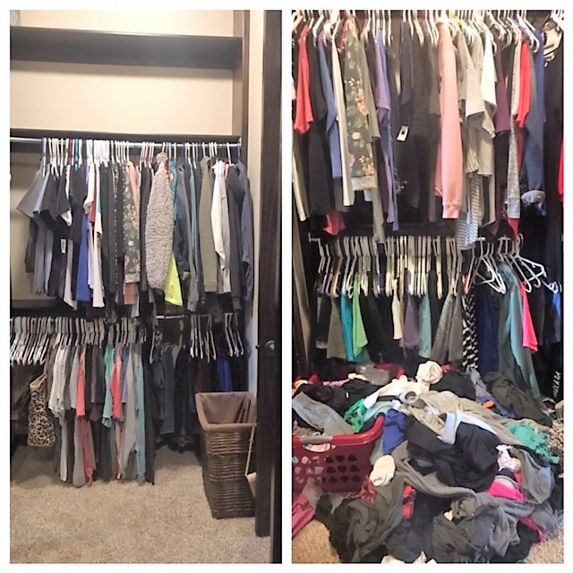 closet before and after - organized closet  closet organizer consultant