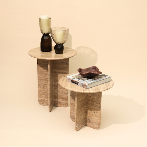 ✨ Travertine Stone Side Table Set – 2 Pcs ✨ post image