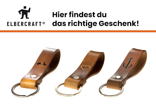 ELBERCRAFT - Schlüsselanhänger aus Leder als kleines Geschenk oder individuell als Werbegeschenk