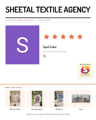 Syed Zuber had an exceptional experience at SHEETAL TEXTILE AGENCY in Beed, a top destination for… post image
