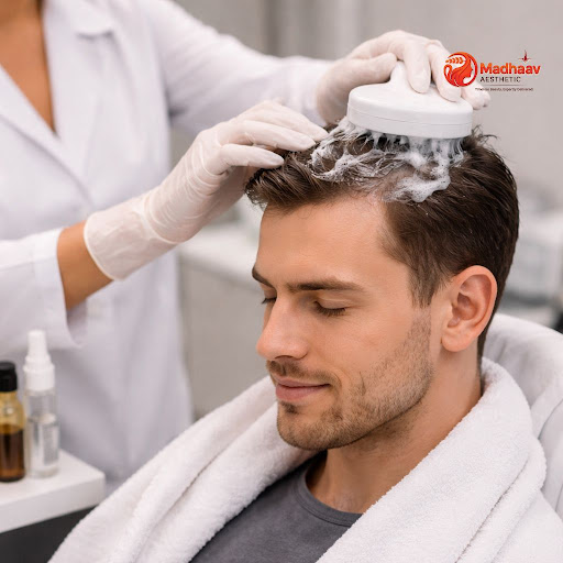 A successful hair transplant starts with a healthy scalp. At Madhaav Aaesthetic and Cure vibe cli… post image
