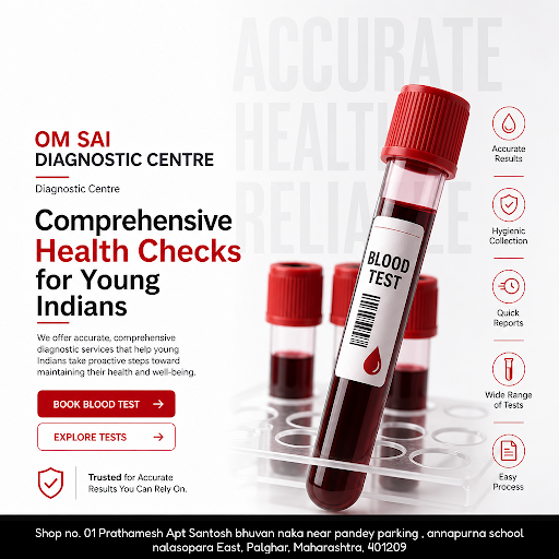 OM SAI DIAGNOSTIC CENTRE offers reliable blood tests, urine tests, health checkups, and complete… post image