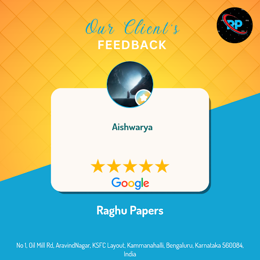 Aishwarya from Bengaluru raves about her experience with Raghu Papers, the best paper distributor…