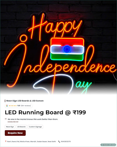 LED Running Board @ ₹199. Custom LED sign boards and LED screens from Neon Sign LED Sign Boards.… post image