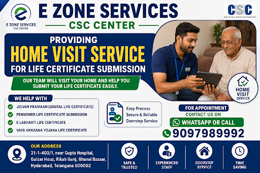 🏠 Home Visit Service for Life Certificate Submission in Hyderabad