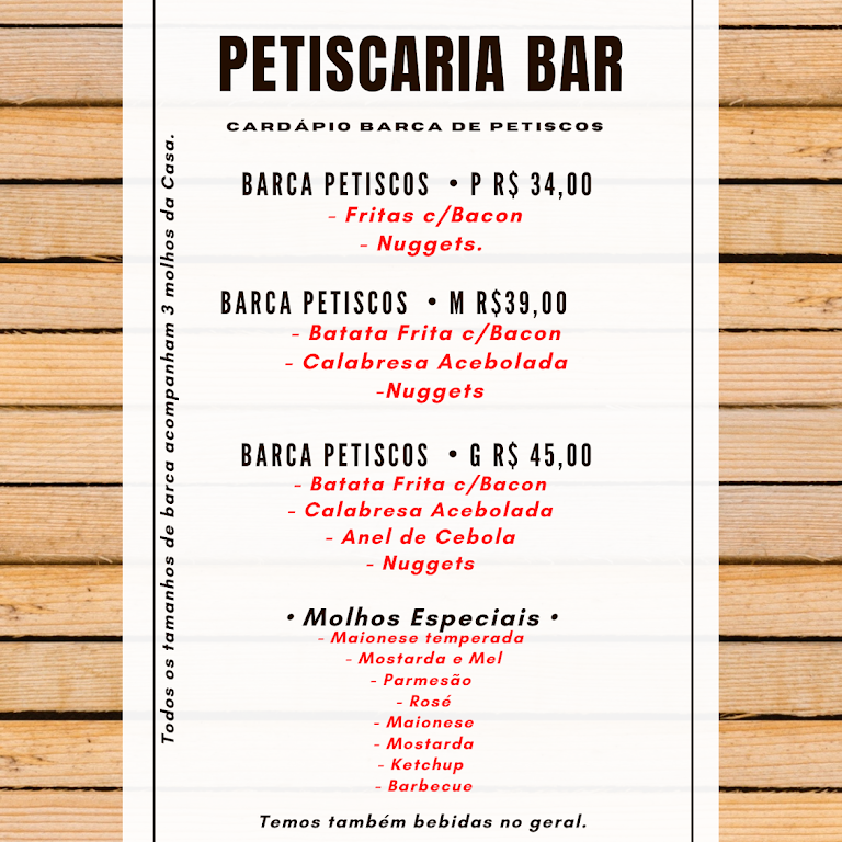 Novo cardápio e promoção especial no Biroska Bar e Petiscaria