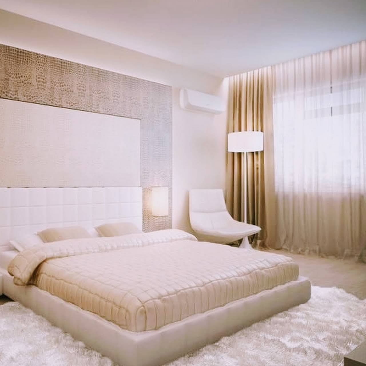 Бежевая спальня в современном стиле