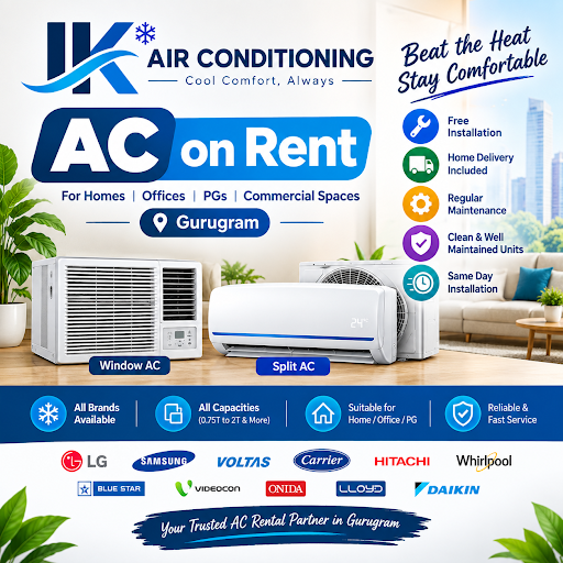 IK Air Conditioning AC on Rent offers Window AC and Split AC rental services in Gurugram for home… post image