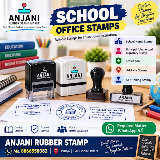 Anjani Rubber Stamp, customized Pre-Inking Stamps are prepared as per the required Name, Text, Lo… post image