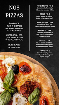 Menu Auberge du Bec Page 1