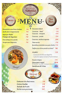 Menu RESTAURANT YENNAYER CHEZ MAKSEL Page 1