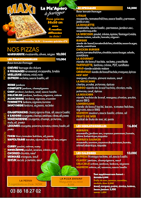 Menu La pizza de la gare Page 1
