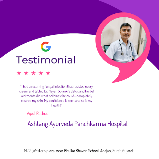 Vipul's glowing review says it all! He gave our Ashtang Ayurveda Panchkarma Hospital in Surat a p… post image
