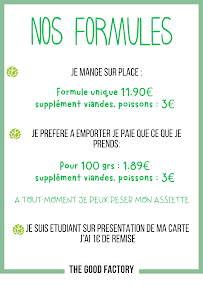 Menu THE GOOD FACTORY - Fresh Food Page 1
