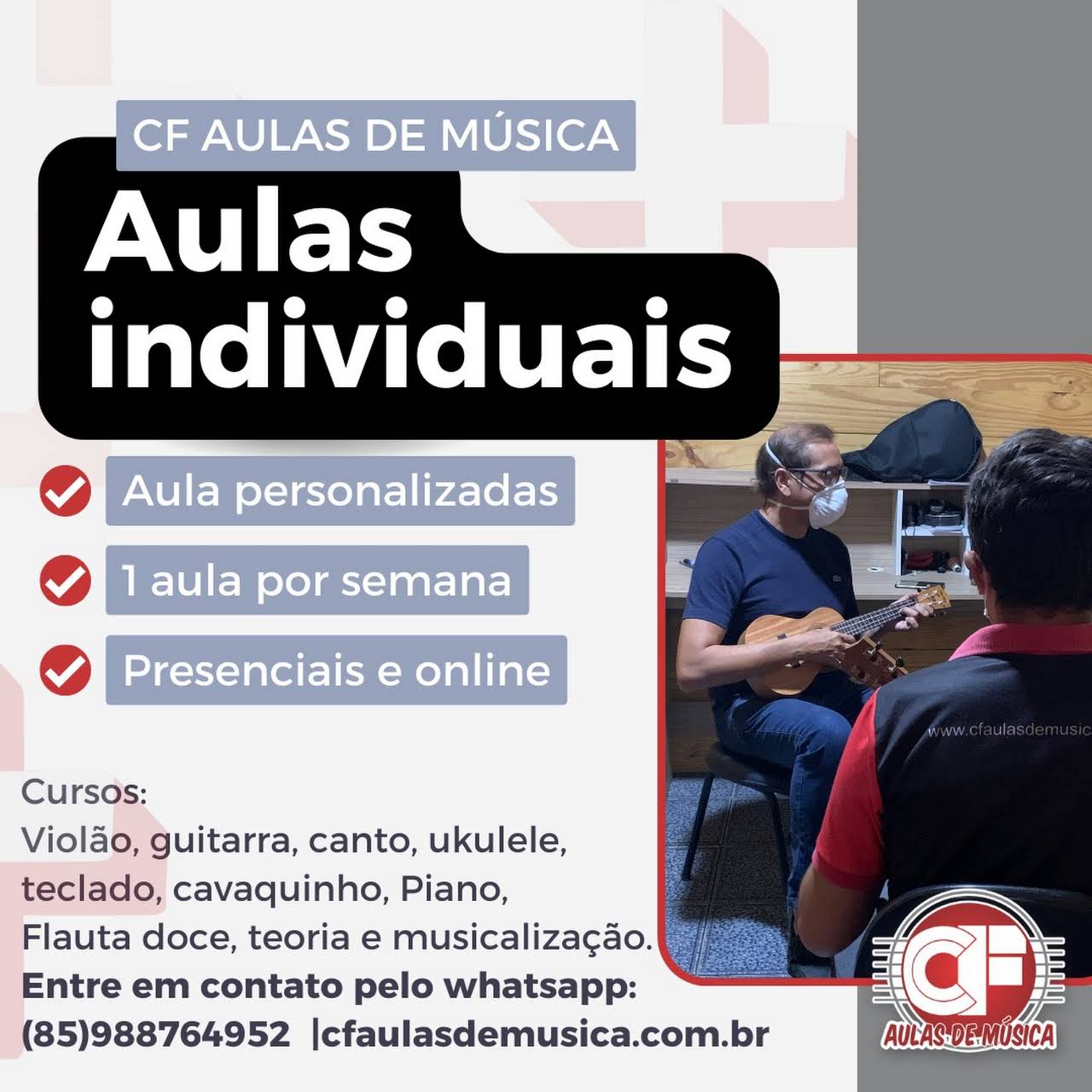 Aulas de música - Aulas de Violão, Guitarra,Teclado, Baixo, Cavaco