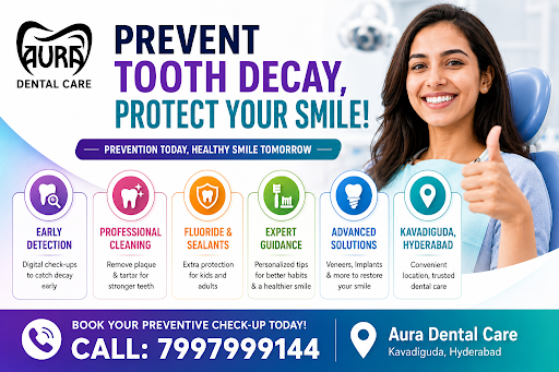 Worried about cavities or sensitive teeth? At Aura Dental Care in Kavadiguda, Hyderabad, our expe… post image