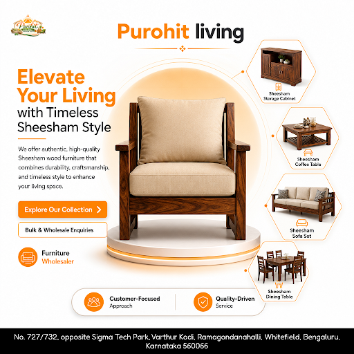Purohit Living offers premium Sheesham wood furniture including storage cabinets, coffee tables,…