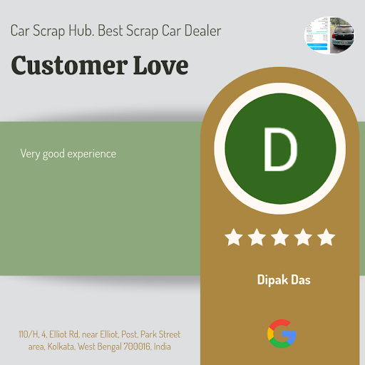 Dipak Das, a delighted customer from Kolkata, gives a 5-star review to Car Scrap Hub. Best Scrap… post image