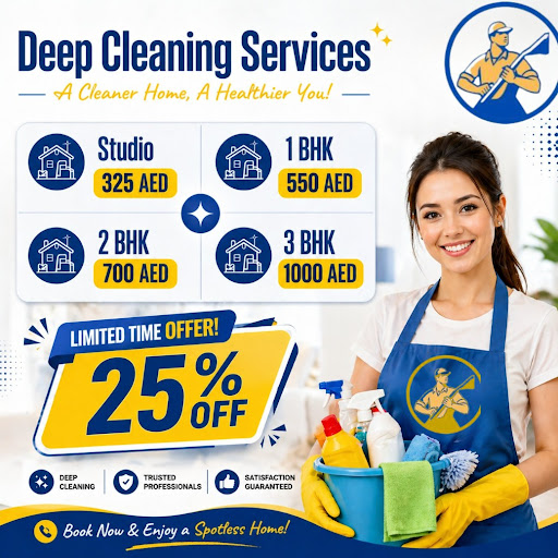 25% off on deep cleaning and only 95aed for 4 hours post image