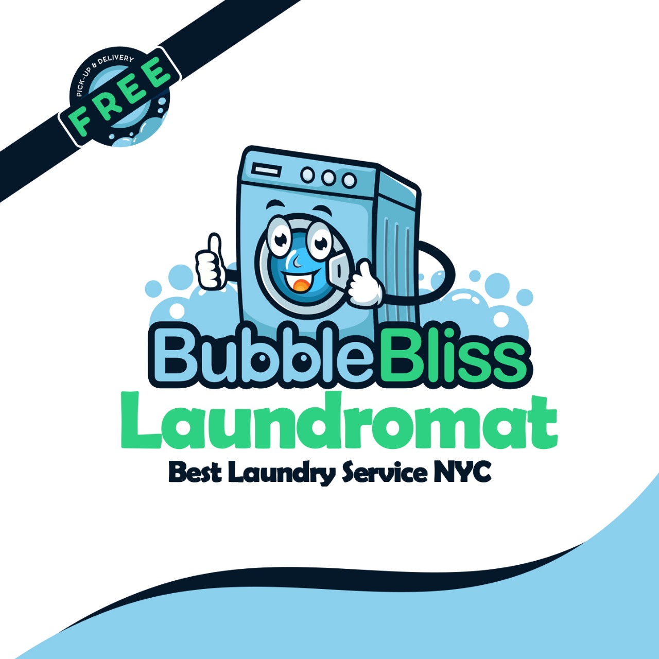Bubble Bliss Laundromat - Best Laundry Service NYC storefront and entrance in New York