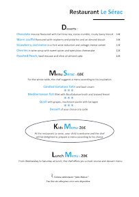 Menu Restaurant Le Sérac Page 8