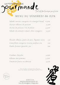 Menu la p'tite boutique gourmande Page 1