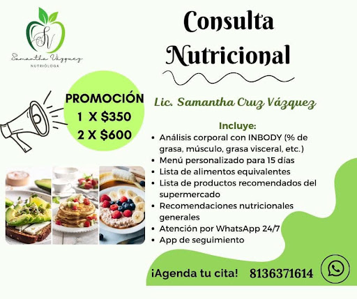 Nutrióloga Samantha Vázquez