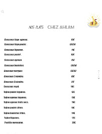 Menu Chez ahlam Page 1
