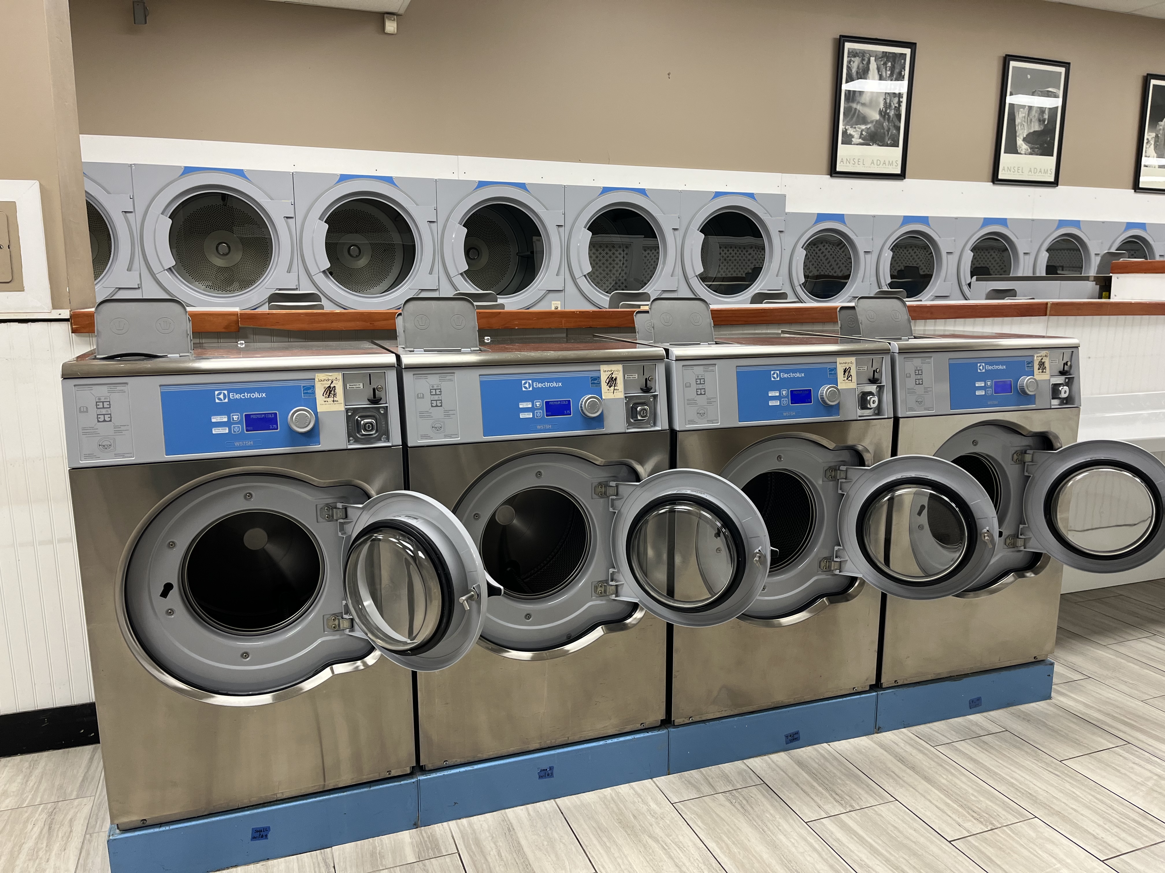 Clean laundry equipment at Wash Tub II in Portland, ME