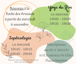 Photo n°2 de Stéphanie Vraie-Schlegel Sophrologie-Yoga du rire-Hypnose à La Roche-des-Arnauds (Centre de bien-être)
