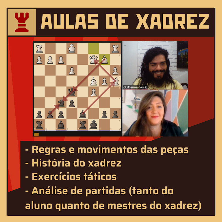 Aulas de Xadrez  Olá pessoal, vamos mostrar para vocês alguns dos